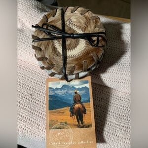 Coaster Set, World Traveler Brazil, Leather and fur